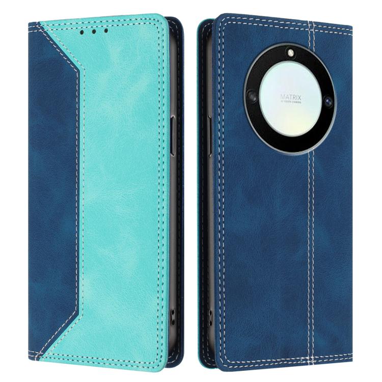 For Honor X40 5G / X9a / Magic5 Lite Skin Feel Two-tone RFID Blocking Vegan Leather Phone Case