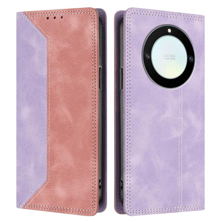 For Honor X40 5G / X9a / Magic5 Lite Skin Feel Two-tone RFID Blocking Vegan Leather Phone Case