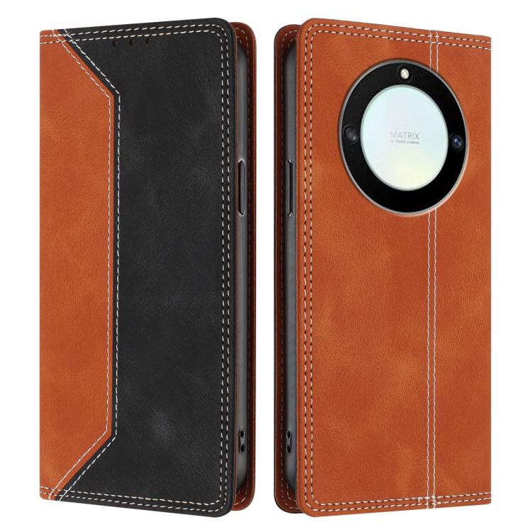 For Honor X40 5G / X9a / Magic5 Lite Skin Feel Two-tone RFID Blocking Vegan Leather Phone Case