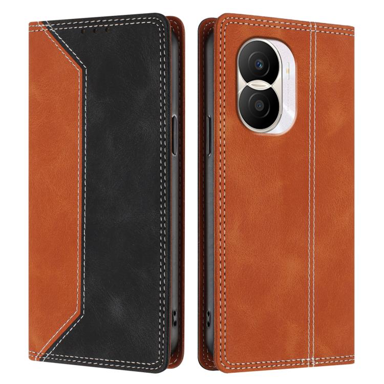 For Honor X40i Skin Feel Two-tone RFID Blocking Vegan Leather Phone Case