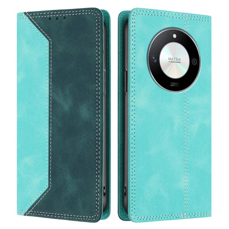 For Honor Magic6 Lite / X9b 5G Skin Feel Two-tone RFID Blocking Vegan Leather Phone Case
