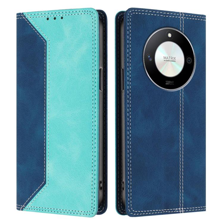 For Honor Magic6 Lite / X9b 5G Skin Feel Two-tone RFID Blocking Vegan Leather Phone Case