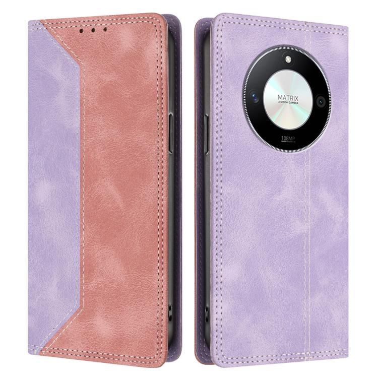 For Honor Magic6 Lite / X9b 5G Skin Feel Two-tone RFID Blocking Vegan Leather Phone Case