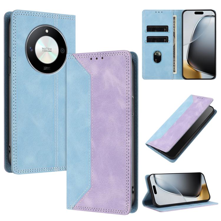 For Honor Magic6 Lite / X9b 5G Skin Feel Two-tone RFID Blocking Vegan Leather Phone Case