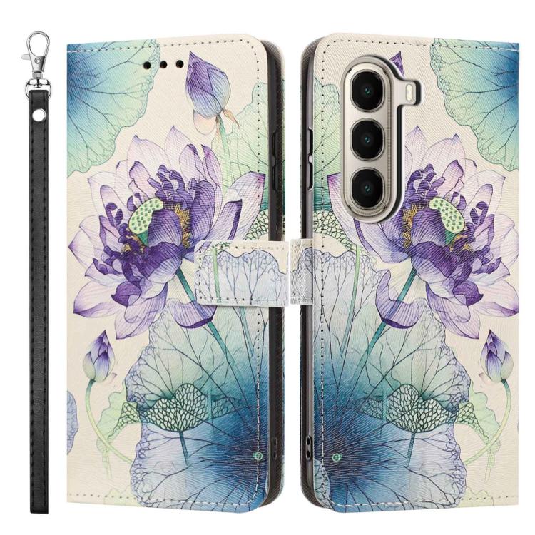 For itel A95 5G Painted Pattern Vegan Leather Phone Case with Strap