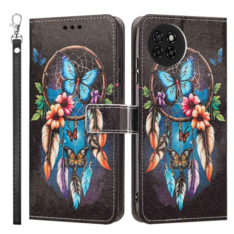 For itel S23 Painted Pattern Vegan Leather Phone Case with Strap