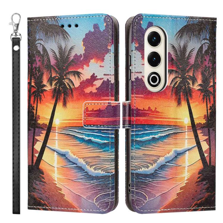 For itel S25 Painted Pattern Vegan Leather Phone Case with Strap