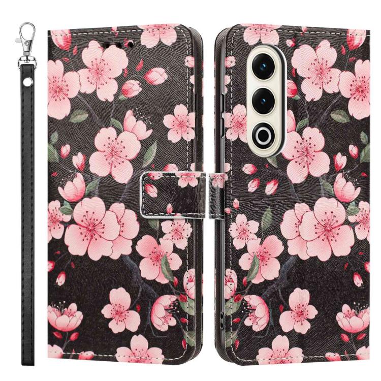 For itel S25 Painted Pattern Vegan Leather Phone Case with Strap