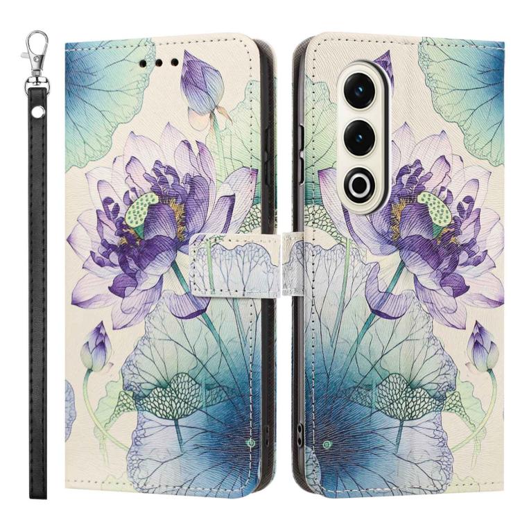 For itel S25 Painted Pattern Vegan Leather Phone Case with Strap