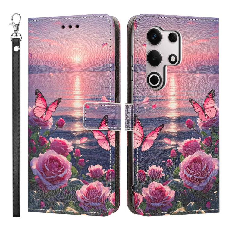 For itel S25 Ultra Painted Pattern Vegan Leather Phone Case with Strap