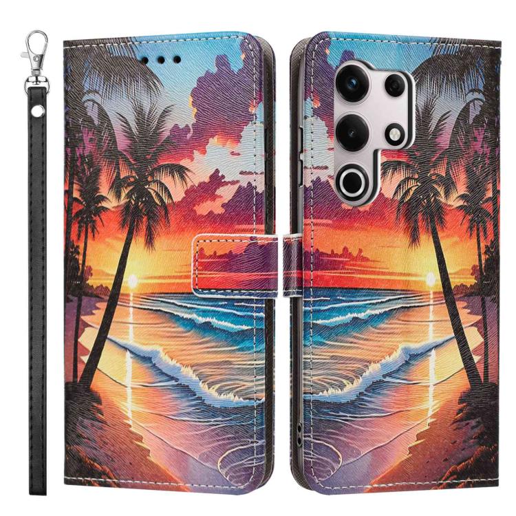 For itel S25 Ultra Painted Pattern Vegan Leather Phone Case with Strap