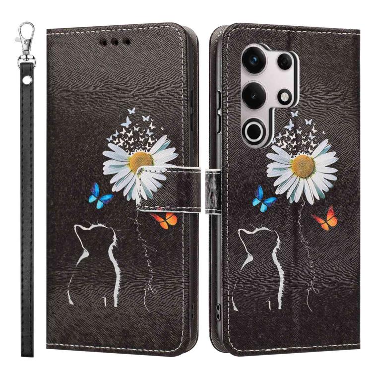 For itel S25 Ultra Painted Pattern Vegan Leather Phone Case with Strap