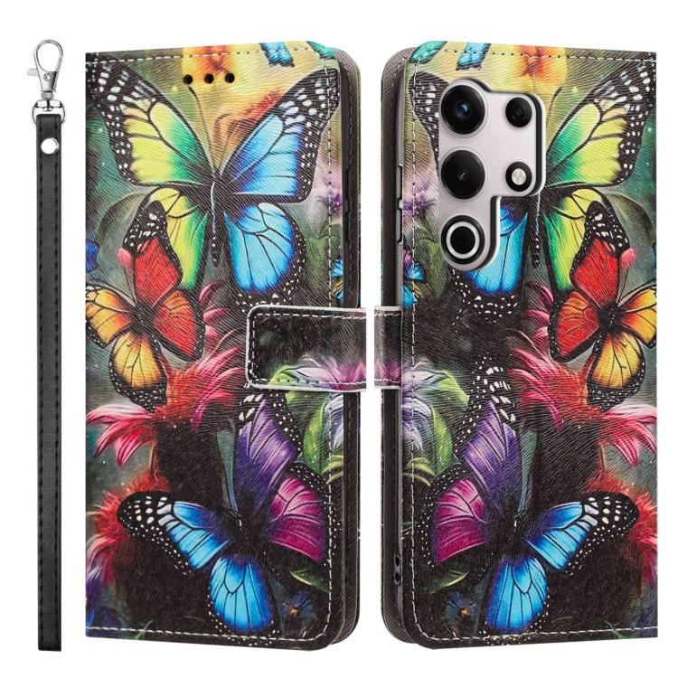 For itel S25 Ultra Painted Pattern Vegan Leather Phone Case with Strap