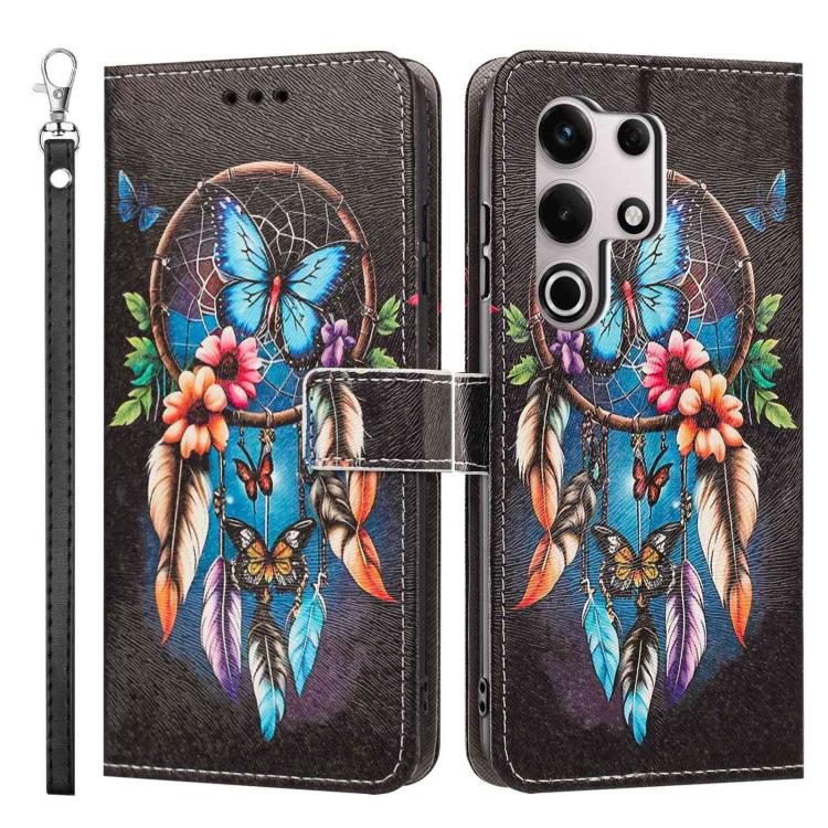 For itel S25 Ultra Painted Pattern Vegan Leather Phone Case with Strap
