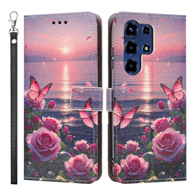 For itel Super 26 Ultra Painted Pattern Vegan Leather Phone Case with Strap