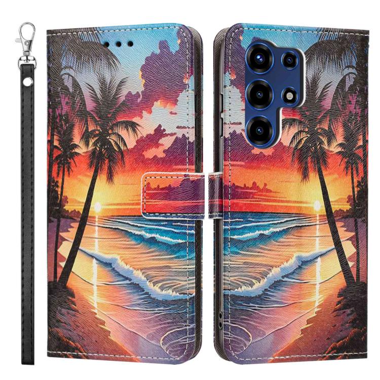 For itel Super 26 Ultra Painted Pattern Vegan Leather Phone Case with Strap