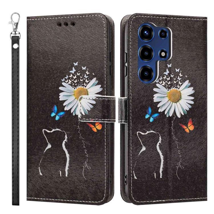 For itel Super 26 Ultra Painted Pattern Vegan Leather Phone Case with Strap