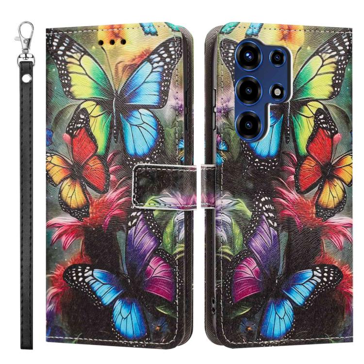 For itel Super 26 Ultra Painted Pattern Vegan Leather Phone Case with Strap