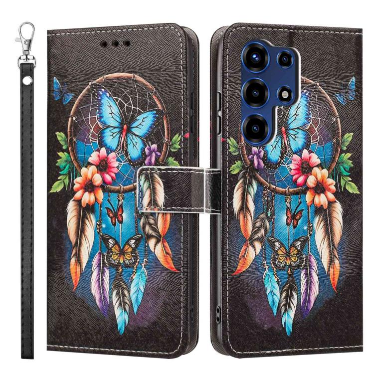 For itel Super 26 Ultra Painted Pattern Vegan Leather Phone Case with Strap