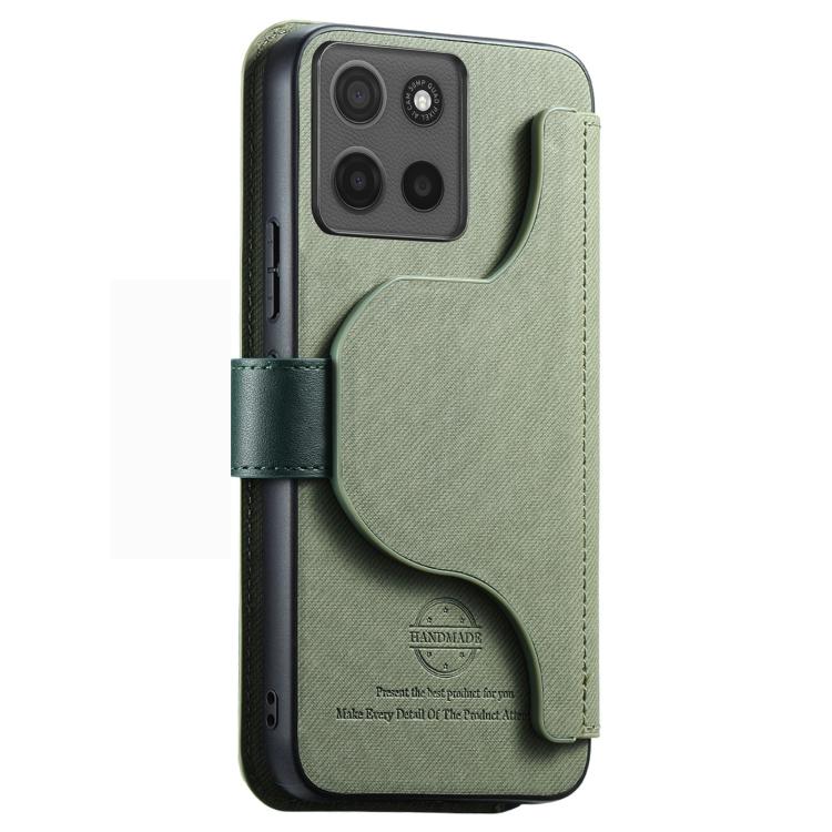 For Motorola Moto G Stylus 5G 2025 Twill Fabric MagSafe RFID Anti-theft Zipper Wallet Leather Phone Case