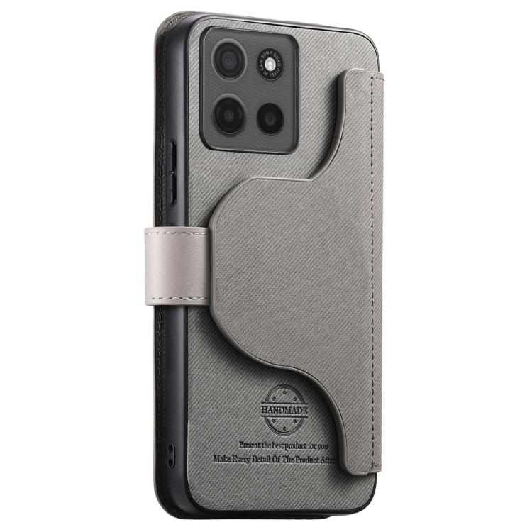 For Motorola Moto G86 Power Twill Fabric MagSafe RFID Anti-theft Zipper Wallet Leather Phone Case