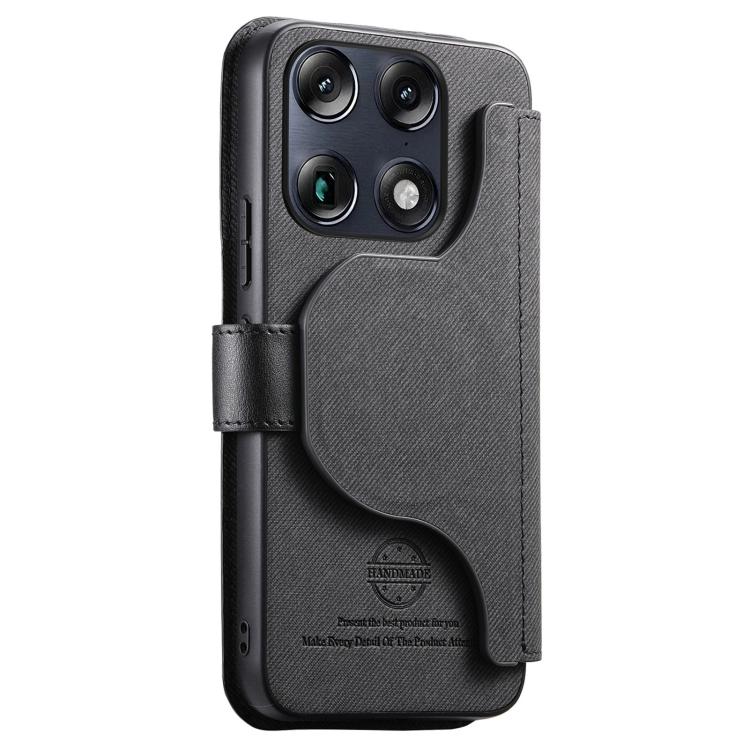 For Motorola Moto X70 Air Pro 5G Twill Fabric MagSafe RFID Anti-theft Zipper Wallet Leather Phone Case