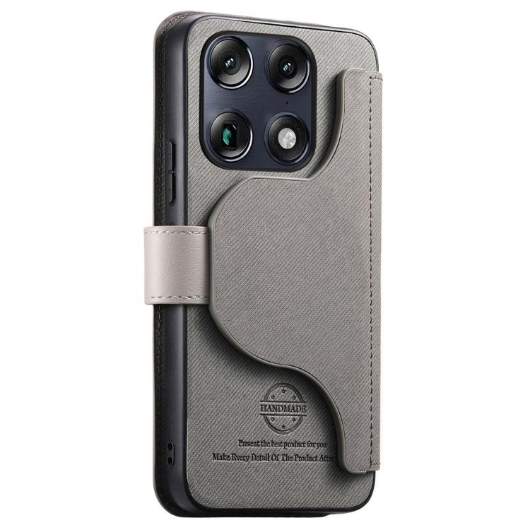 For Motorola Moto X70 Air Pro 5G Twill Fabric MagSafe RFID Anti-theft Zipper Wallet Leather Phone Case