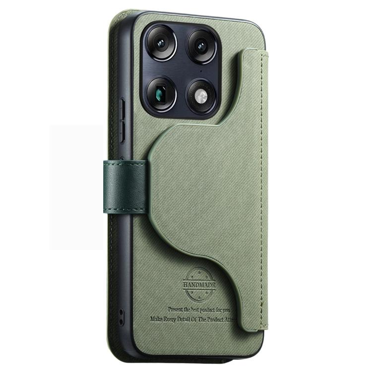 For Motorola Moto X70 Air Pro 5G Twill Fabric MagSafe RFID Anti-theft Zipper Wallet Leather Phone Case