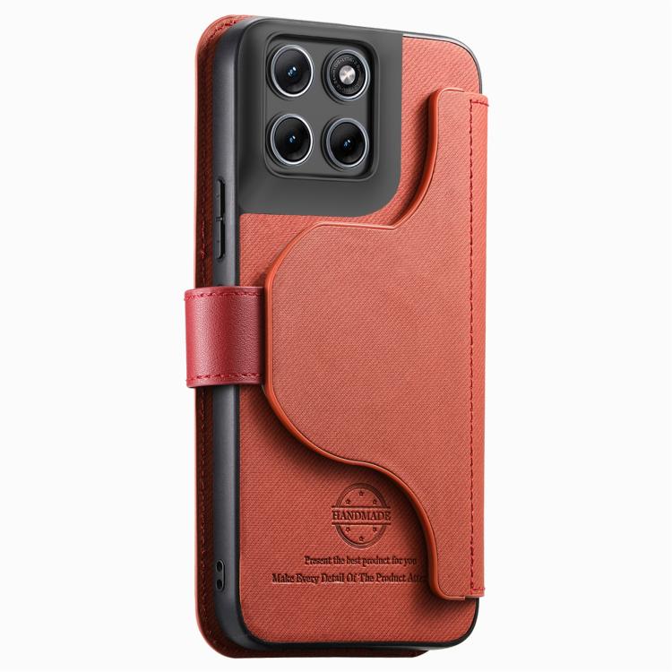 For Motorola Edge70 Fusion Twill Fabric MagSafe RFID Anti-theft Zipper Wallet Leather Phone Case