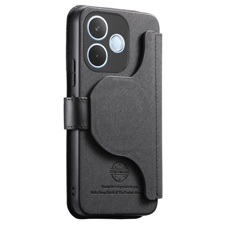 For OPPO A5 Energy / A5 Pro 5G Global Twill Fabric MagSafe RFID Anti-theft Zipper Wallet Leather Phone Case