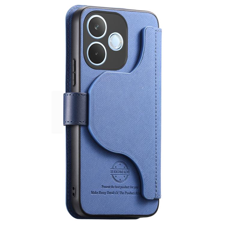 For OPPO A5 Energy / A5 Pro 5G Global Twill Fabric MagSafe RFID Anti-theft Zipper Wallet Leather Phone Case