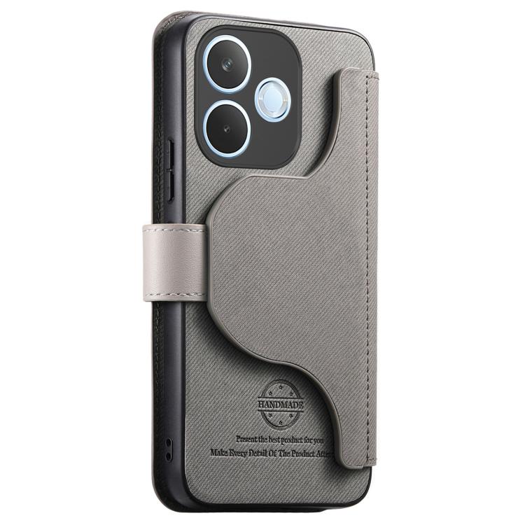 For OPPO A5 Energy / A5 Pro 5G Global Twill Fabric MagSafe RFID Anti-theft Zipper Wallet Leather Phone Case