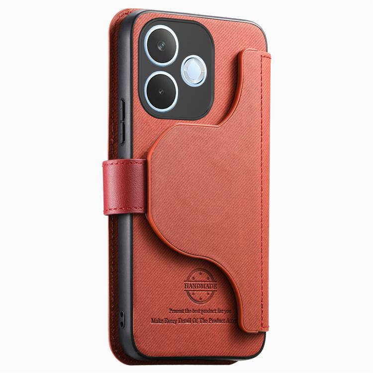 For OPPO A5 Energy / A5 Pro 5G Global Twill Fabric MagSafe RFID Anti-theft Zipper Wallet Leather Phone Case