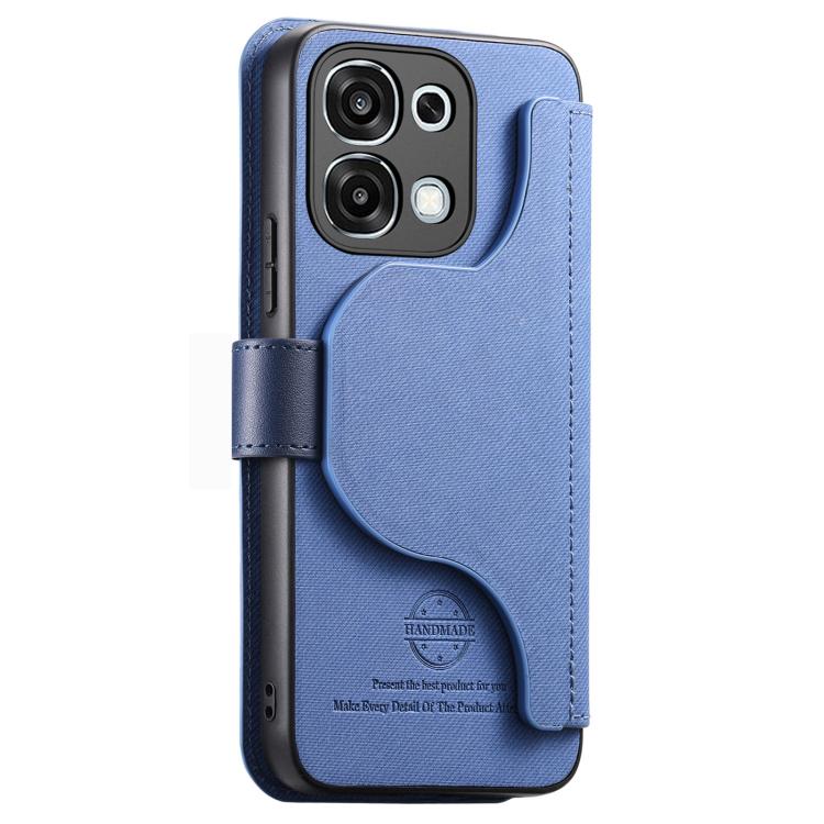 For OPPO A6 Pro 4G/ 5G Global / F31 5G Twill Fabric MagSafe RFID Anti-theft Zipper Wallet Leather Phone Case