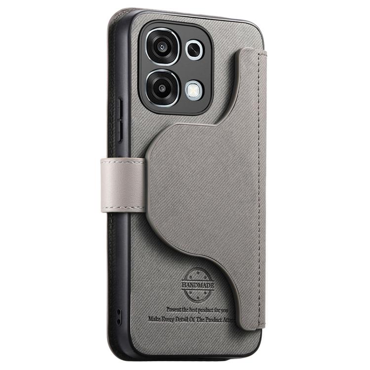 For OPPO A6 Pro 4G/ 5G Global / F31 5G Twill Fabric MagSafe RFID Anti-theft Zipper Wallet Leather Phone Case
