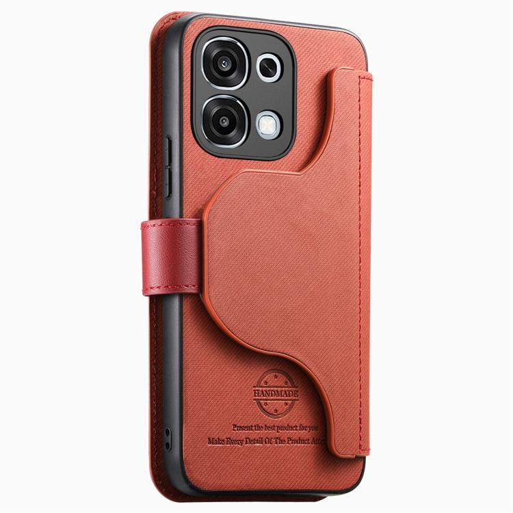 For OPPO A6 Pro 4G/ 5G Global / F31 5G Twill Fabric MagSafe RFID Anti-theft Zipper Wallet Leather Phone Case