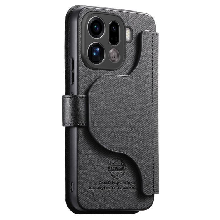 For OPPO Find X9 Pro Twill Fabric MagSafe RFID Anti-theft Zipper Wallet Leather Phone Case