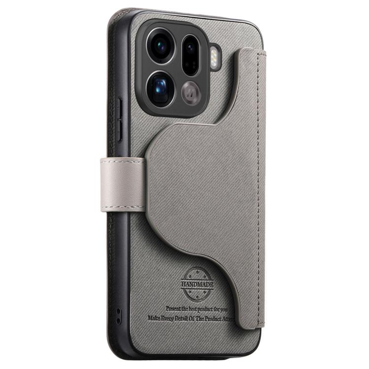 For OPPO Find X9 Pro Twill Fabric MagSafe RFID Anti-theft Zipper Wallet Leather Phone Case