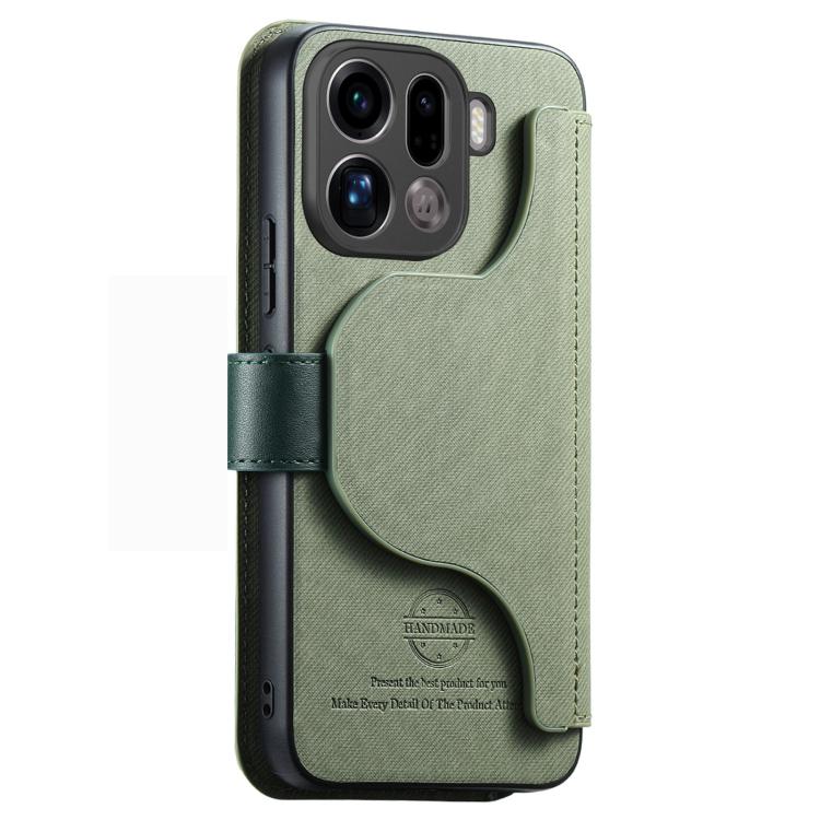 For OPPO Find X9 Pro Twill Fabric MagSafe RFID Anti-theft Zipper Wallet Leather Phone Case