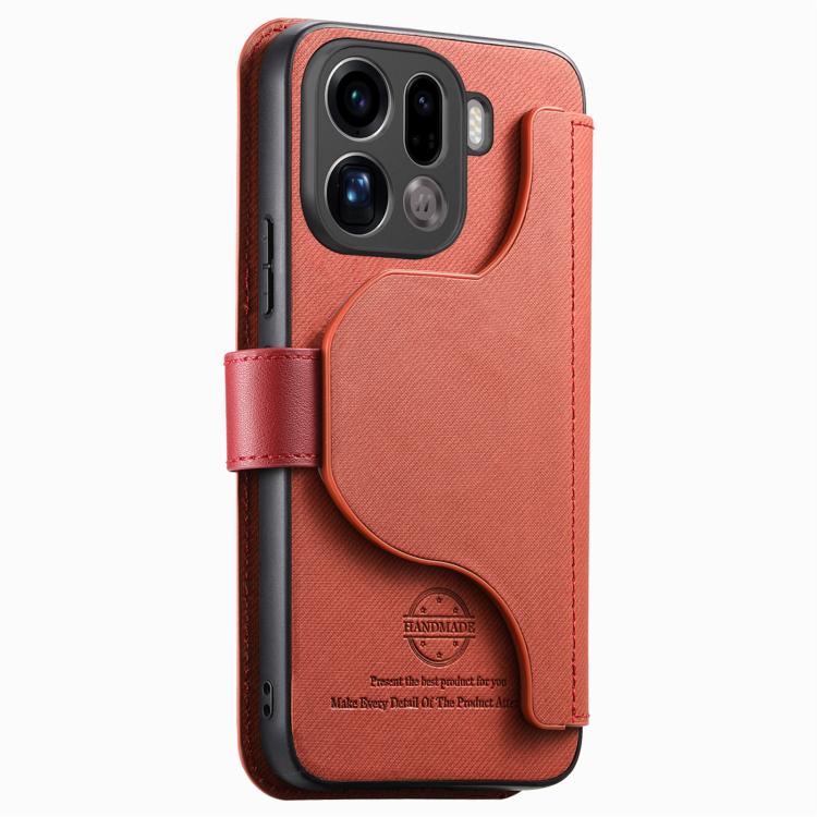 For OPPO Find X9 Pro Twill Fabric MagSafe RFID Anti-theft Zipper Wallet Leather Phone Case
