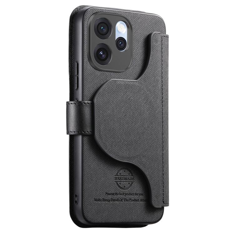 For OPPO Reno15 F 5G Global Twill Fabric MagSafe RFID Anti-theft Zipper Wallet Leather Phone Case