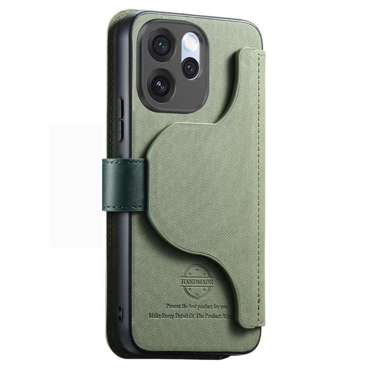 For OPPO Reno15 F 5G Global Twill Fabric MagSafe RFID Anti-theft Zipper Wallet Leather Phone Case