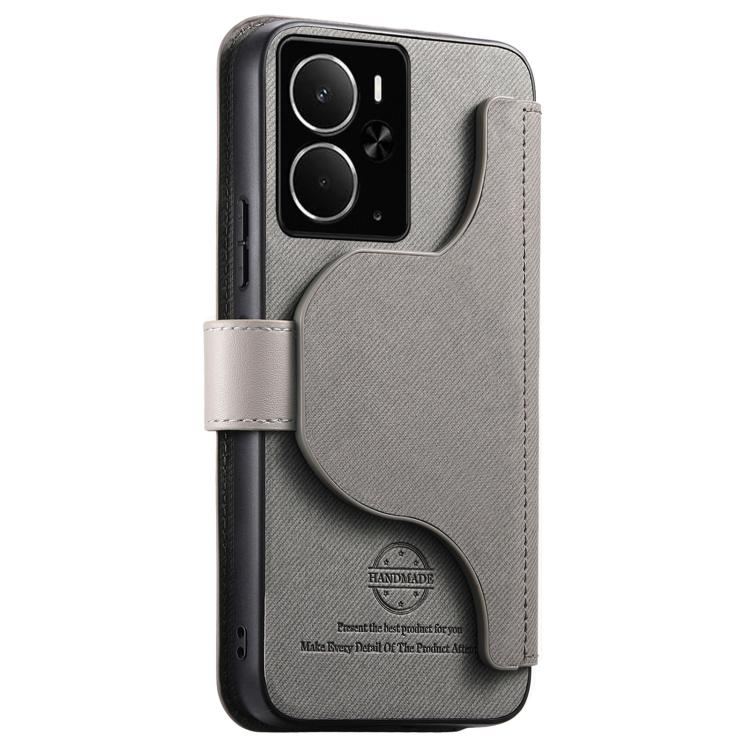 For Realme 14 / P3 5G / NeoX7 Twill Fabric MagSafe RFID Anti-theft Zipper Wallet Leather Phone Case