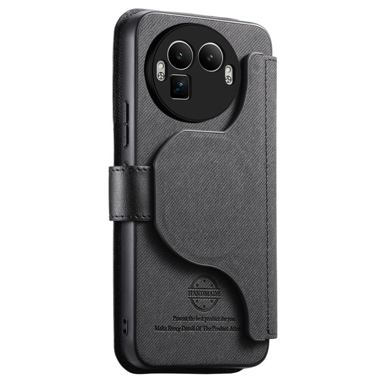 For Realme GT 8 Pro Twill Fabric MagSafe RFID Anti-theft Zipper Wallet Leather Phone Case