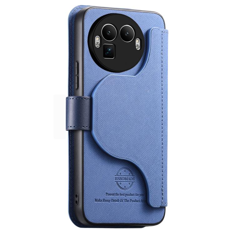 For Realme GT 8 Pro Twill Fabric MagSafe RFID Anti-theft Zipper Wallet Leather Phone Case