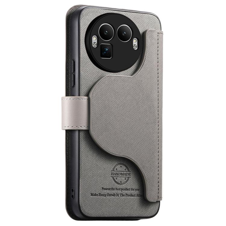 For Realme GT 8 Pro Twill Fabric MagSafe RFID Anti-theft Zipper Wallet Leather Phone Case