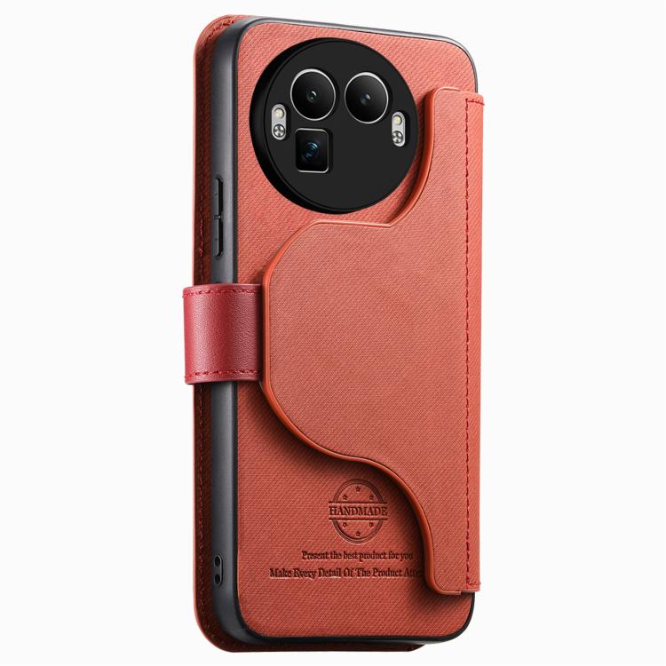 For Realme GT 8 Pro Twill Fabric MagSafe RFID Anti-theft Zipper Wallet Leather Phone Case