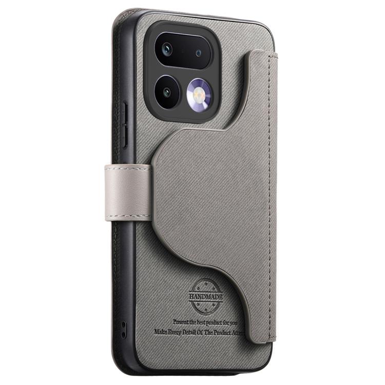 For Realme 16 Pro+ 5G Twill Fabric MagSafe RFID Anti-theft Zipper Wallet Leather Phone Case