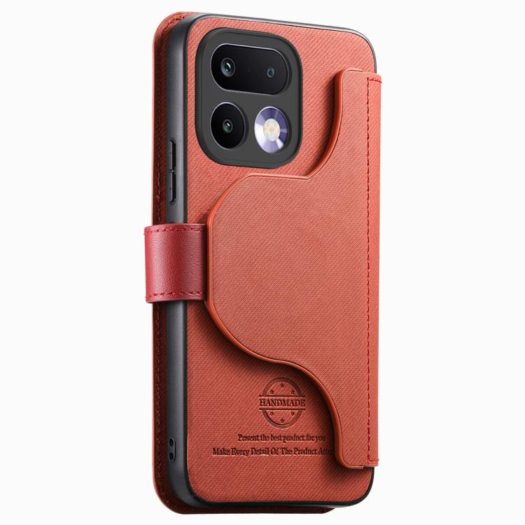 For Realme 16 Pro+ 5G Twill Fabric MagSafe RFID Anti-theft Zipper Wallet Leather Phone Case