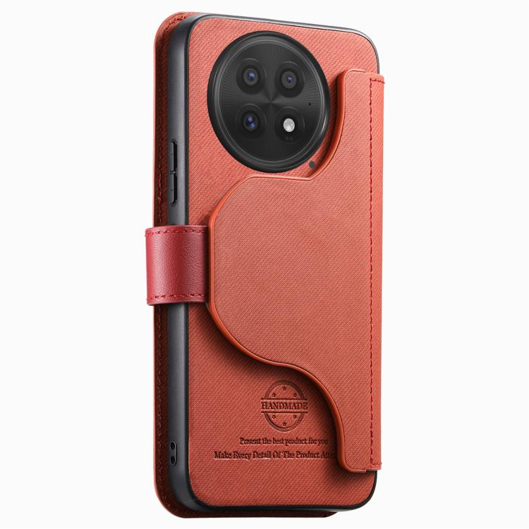 For OnePlus 13 Twill Fabric MagSafe RFID Anti-theft Zipper Wallet Leather Phone Case